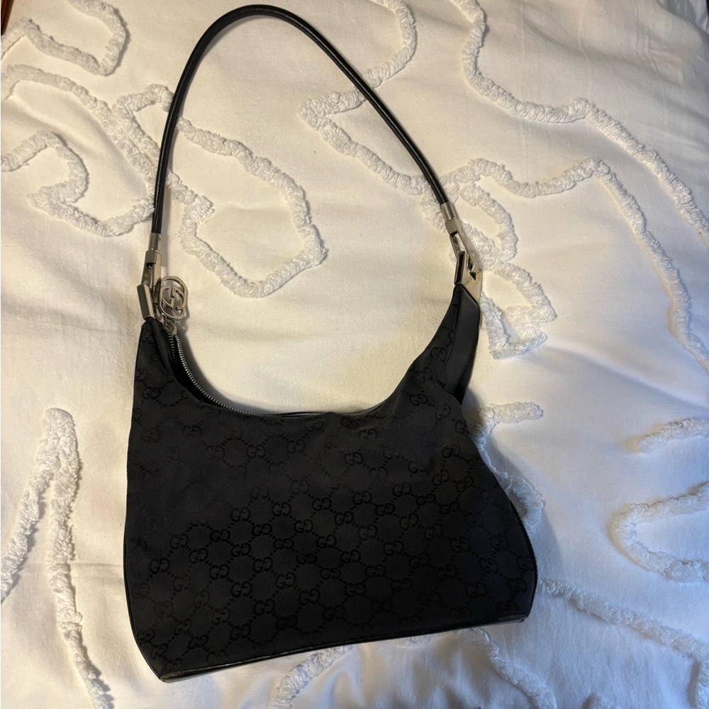 Gucci monogram bag leather shoulder strap